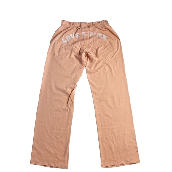Victoria Secret Love Pink Boyfriend Sweatpant Wide Leg Baggy Lounge Peach Y2K - Picture 1 of 6